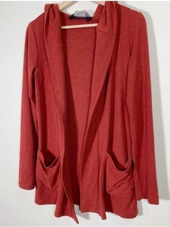 Code x Mode Lightweight Open-Front Rust Cardigan - Picture 3 of 13